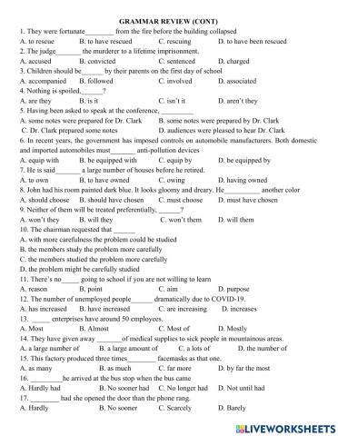 Grade 12- Grammar review 3