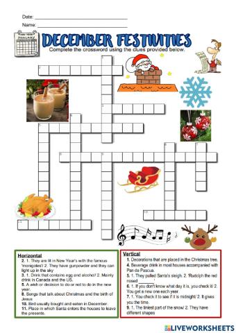 December festivities Crossword