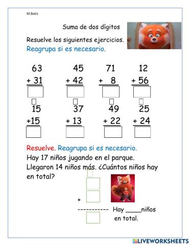 Suma de dos dígitos