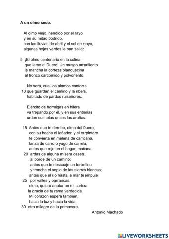 Poema olmo seco