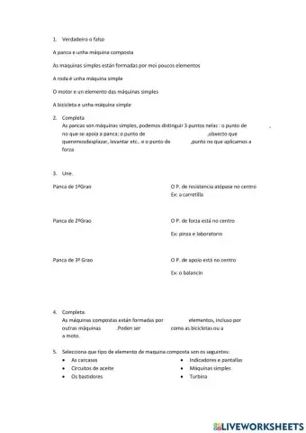 Máquinas Simples e compostas