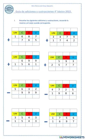 Sumas y resta de  numeros