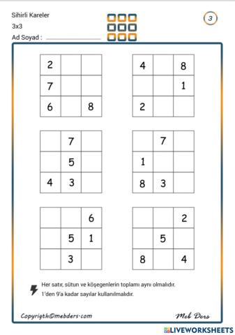 Si̇hi̇rli̇ kareler