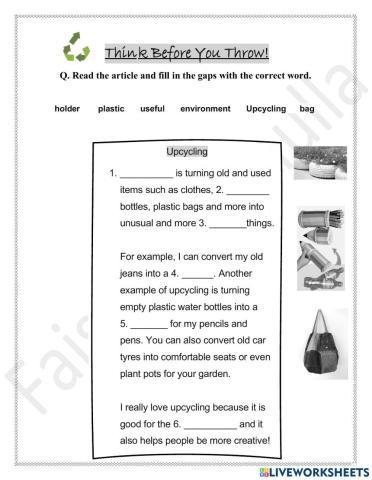 Impact 1 Unit 6 Upcycling