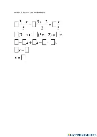 Ecuación con denominadores