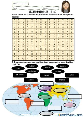 Continentes e oceanos