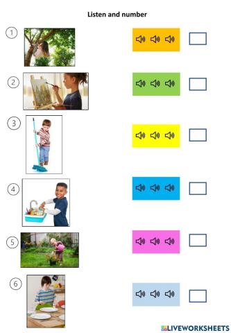 4º unit 4. listen and number Wants -doesn't want to