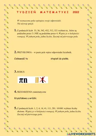 Konkurs matematyczny 6-7