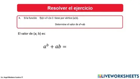 Ecuación cuadrática Raíces Vértice 2