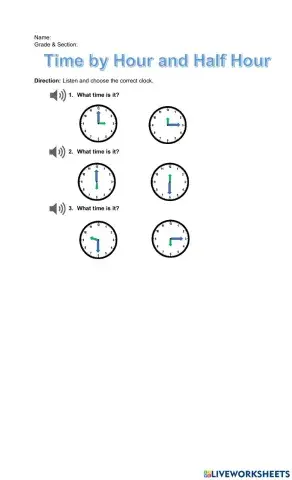 Time by hour and half