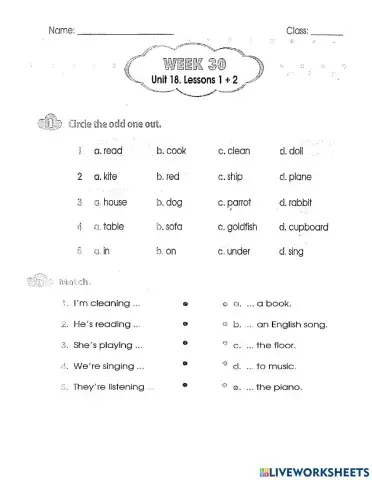 Unit 18 what are you doing