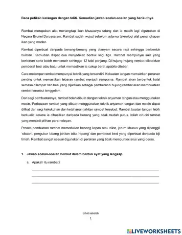 Bahasa Melayu Kertas 2 bahagian 1