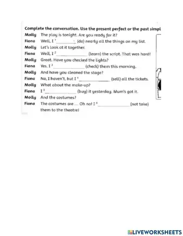 Present perfect Conversation