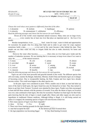 Tuyen sinh 10 test 1