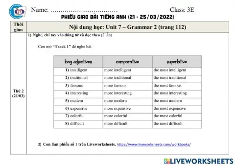Phiếu HD học tuần 21-25.03