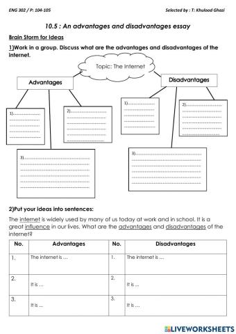 Advantages and disadvantages