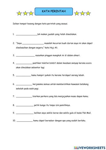 Kata Perintah (aras tinggi)