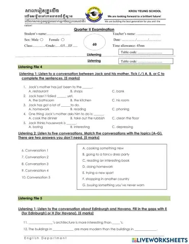 G5 EF Term-2 Listening