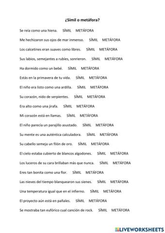 ¿metáfora o símil?