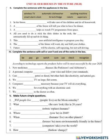 Grade 6 Unit 10 Our houses in the future