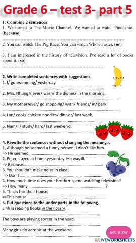 Grade 6 test 3 part 5