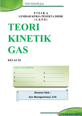 LKPD Teori Kinetik Gas PHET SIMULATION