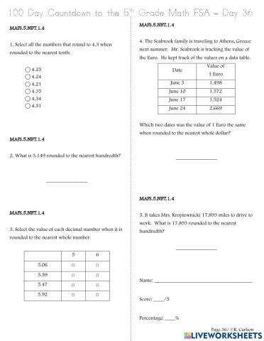 ROUNDING AND cOMPAING DECIMALS