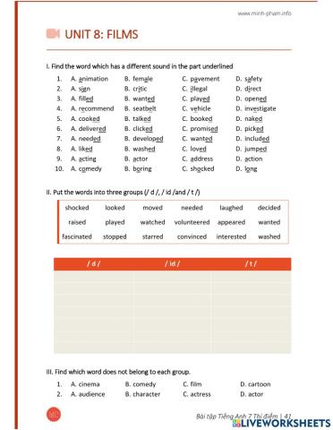 Engish 7 Unit 8 Version 2