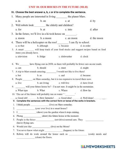 Grade 6 Unit 10 Our houses in the future