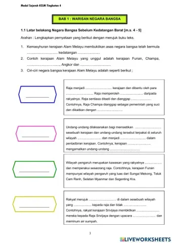 Sejarah Tingkatan 4 Topik 1.1