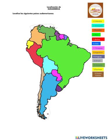 Localización de sudamérica