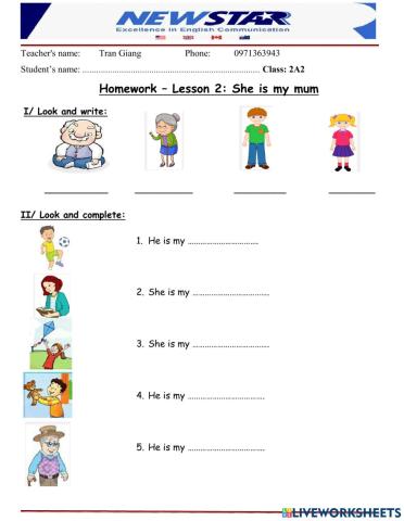 G2. 2. she is my mum