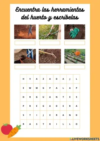 Las herramientas del huerto