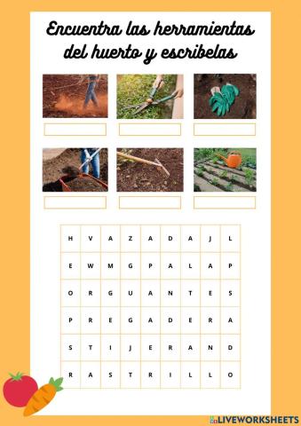 Las herramientas del huerto
