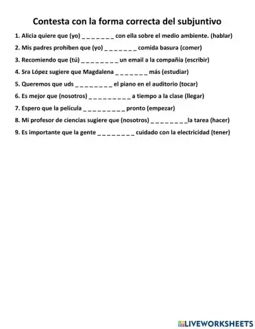 Subjunctive Practice