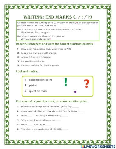 Weird and Wild Animals (End Marks)