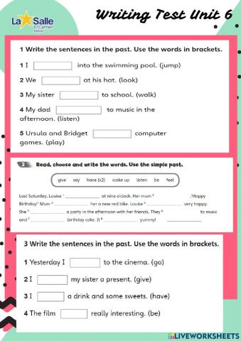 Writing Unit 6 5º
