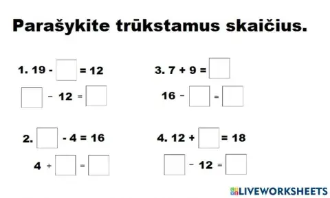 Sudėties ir atimties ryšys
