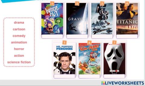 5 2.dönem 1.yazılı c bölümü type of movie sürükle bırak