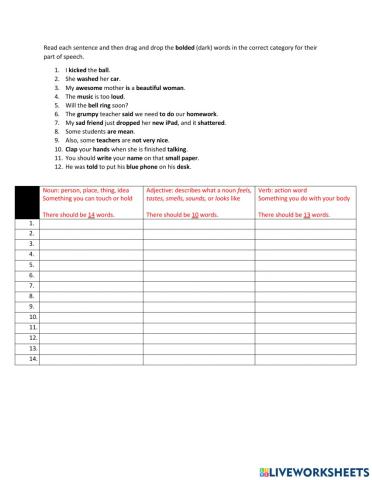 GR Nouns Verbs Adjectives