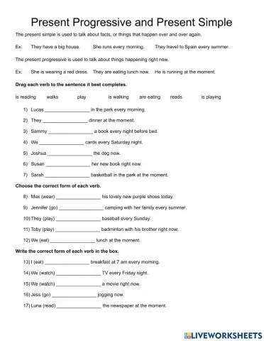 Present Progressive or Present Simple