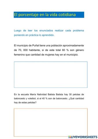 Porcentaje en la vida cotidiana