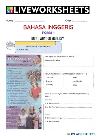 Form 1 English