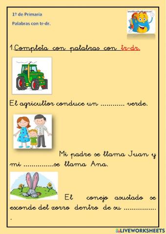 Palabras con tr-dr