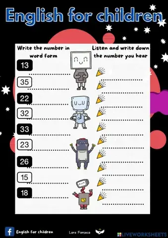 Listen and write  numbers 1-39 efc