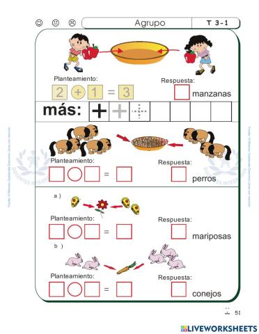 Matemáticas Primero Primaria Mineduc 2022 pág. 51 - Agrupo