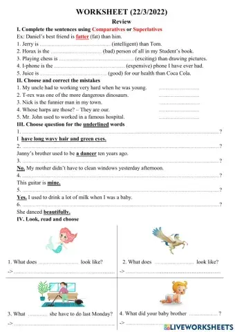 Liveworksheet SM4 - 22.3.2022