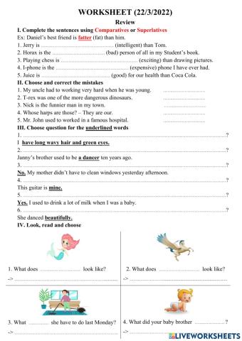 Liveworksheet SM4 - 22.3.2022