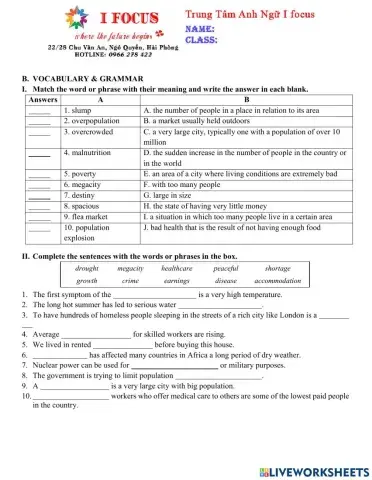 Lớp 7 Unit 12 Test A