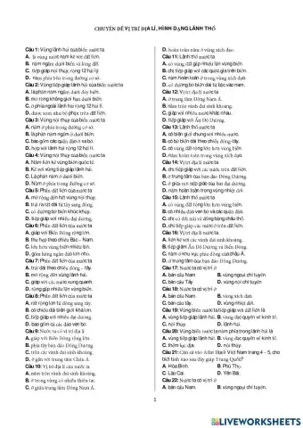 Vị trí - địa lí - phạm vi lãnh thổ